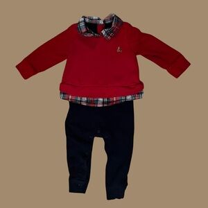 Baby GAP Red and Navy Plaid Collar One Piece